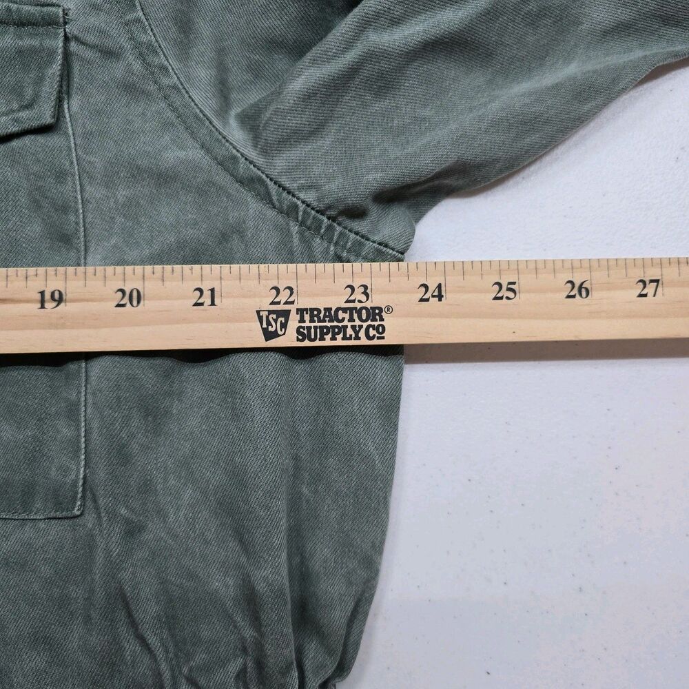 NWT Jane & Delancey Shirt Womens XL Green Denim Snap Close Shacket Outdoor - Picture 6 of 10